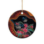 Hakea Flower And Fairy Wren Australia Ceramic Ornament Aboriginal Art