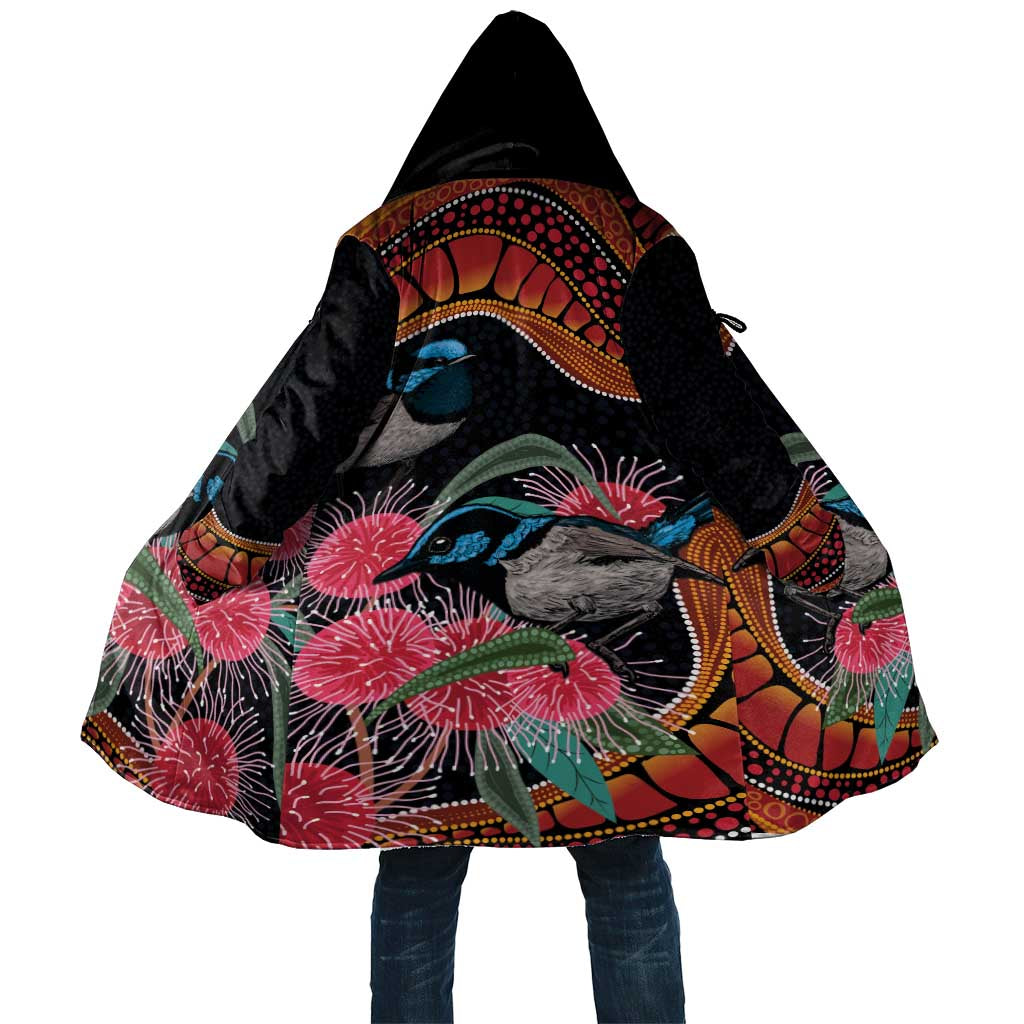 Hakea Flower And Fairy Wren Australia Cloak Aboriginal Art - Aussie Hoodie