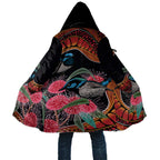 Hakea Flower And Fairy Wren Australia Cloak Aboriginal Art - Aussie Hoodie