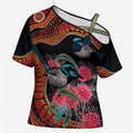 Hakea Flower And Fairy Wren Australia Cross Shoulder Shirt Aboriginal Art - Aussie Hoodie