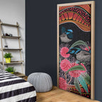Hakea Flower And Fairy Wren Australia Door Cover Aboriginal Art - Aussie Hoodie
