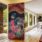 Hakea Flower And Fairy Wren Australia Door Cover Aboriginal Art - Aussie Hoodie