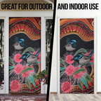Hakea Flower And Fairy Wren Australia Door Cover Aboriginal Art - Aussie Hoodie