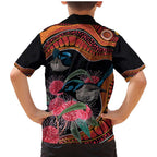 Hakea Flower And Fairy Wren Australia Family Matching Mermaid Dress and Hawaiian Shirt Aboriginal Art