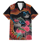 Hakea Flower And Fairy Wren Australia Family Matching Mermaid Dress and Hawaiian Shirt Aboriginal Art