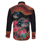 Hakea Flower And Fairy Wren Australia Family Matching Off The Shoulder Long Sleeve Dress and Hawaiian Shirt Aboriginal Art