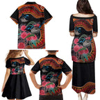 Hakea Flower And Fairy Wren Australia Family Matching Puletasi and Hawaiian Shirt Aboriginal Art