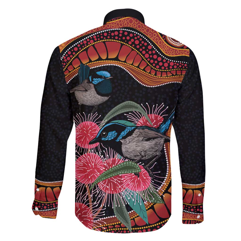 Hakea Flower And Fairy Wren Australia Family Matching Summer Maxi Dress and Hawaiian Shirt Aboriginal Art
