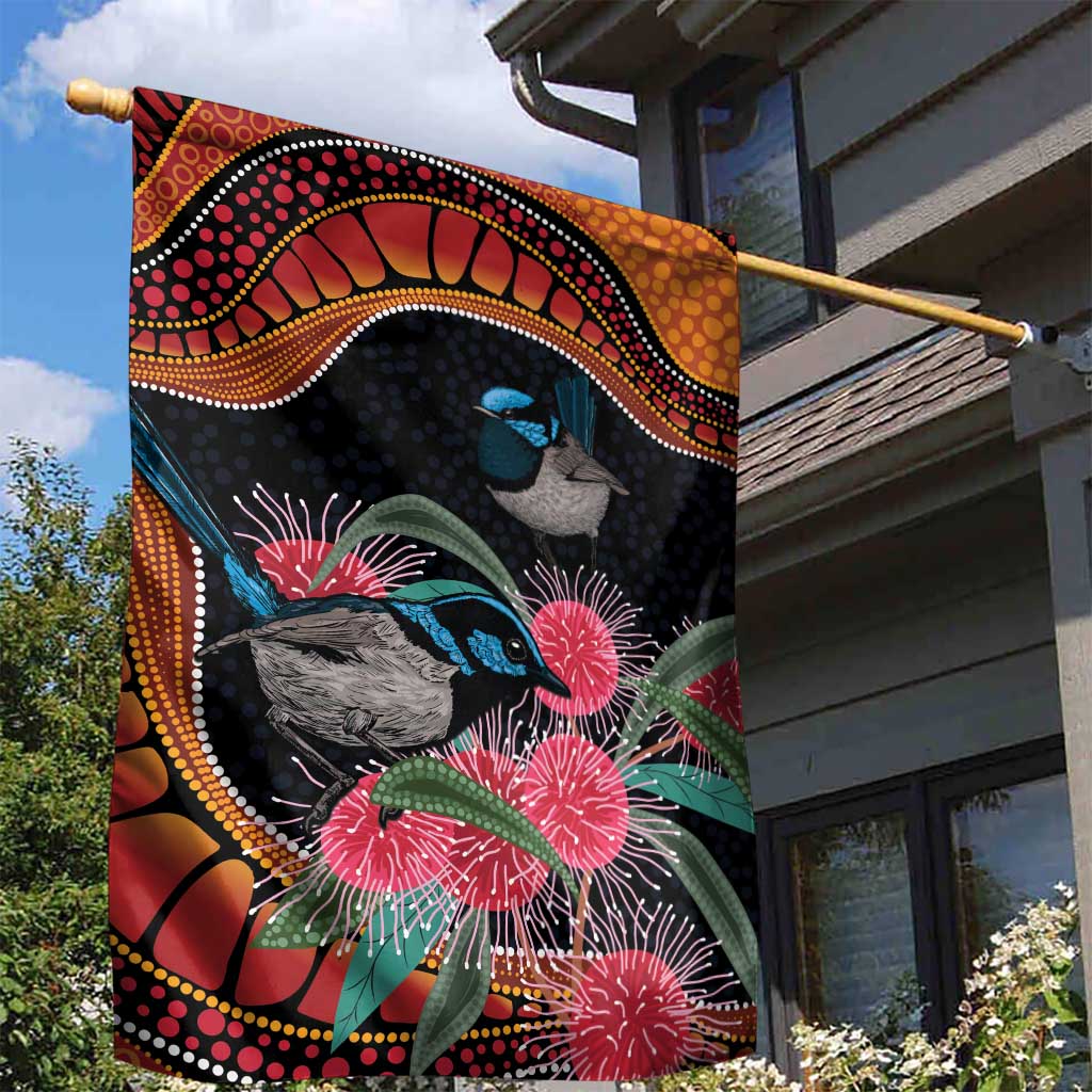 Hakea Flower And Fairy Wren Australia Garden Flag Aboriginal Art