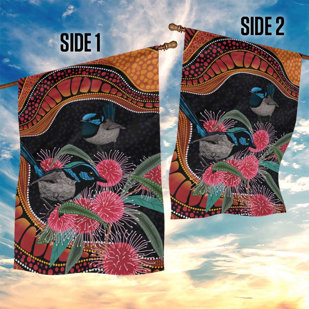 Hakea Flower And Fairy Wren Australia Garden Flag Aboriginal Art