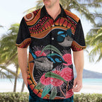 Hakea Flower And Fairy Wren Australia Hawaiian Shirt Aboriginal Art