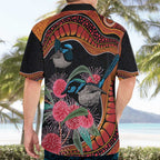 Hakea Flower And Fairy Wren Australia Hawaiian Shirt Aboriginal Art