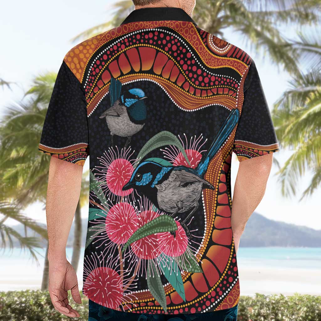 Hakea Flower And Fairy Wren Australia Hawaiian Shirt Aboriginal Art