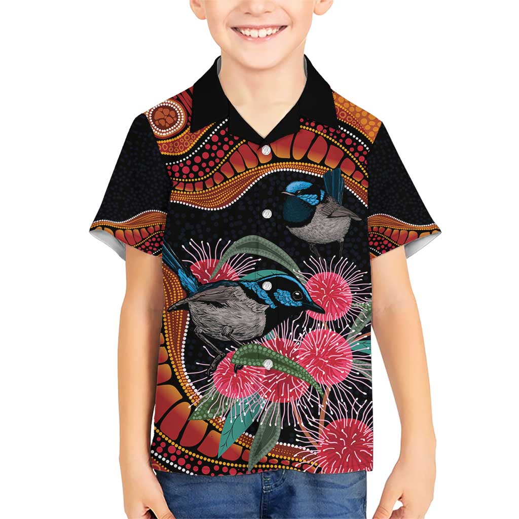 Hakea Flower And Fairy Wren Australia Hawaiian Shirt Aboriginal Art