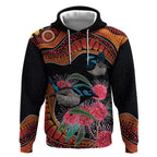 Hakea Flower And Fairy Wren Australia Hoodie Aboriginal Art