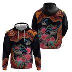 Hakea Flower And Fairy Wren Australia Hoodie Aboriginal Art