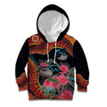 Hakea Flower And Fairy Wren Australia Kid Hoodie Aboriginal Art