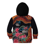 Hakea Flower And Fairy Wren Australia Kid Hoodie Aboriginal Art