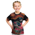 Hakea Flower And Fairy Wren Australia Kid T Shirt Aboriginal Art