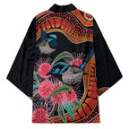 Hakea Flower And Fairy Wren Australia Kimono Aboriginal Art - Aussie Hoodie