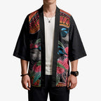 Hakea Flower And Fairy Wren Australia Kimono Aboriginal Art - Aussie Hoodie