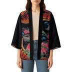 Hakea Flower And Fairy Wren Australia Kimono Aboriginal Art - Aussie Hoodie