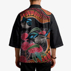 Hakea Flower And Fairy Wren Australia Kimono Aboriginal Art - Aussie Hoodie