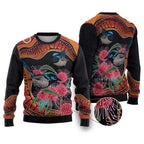 Hakea Flower And Fairy Wren Australia Ugly Christmas Sweater Aboriginal Art