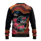 Hakea Flower And Fairy Wren Australia Ugly Christmas Sweater Aboriginal Art