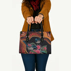 Hakea Flower And Fairy Wren Australia Leather Bag Aboriginal Art - Aussie Hoodie
