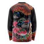 Hakea Flower And Fairy Wren Australia Long Sleeve Shirt Aboriginal Art