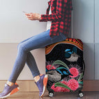 Hakea Flower And Fairy Wren Australia Luggage Cover Aboriginal Art
