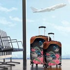 Hakea Flower And Fairy Wren Australia Luggage Cover Aboriginal Art