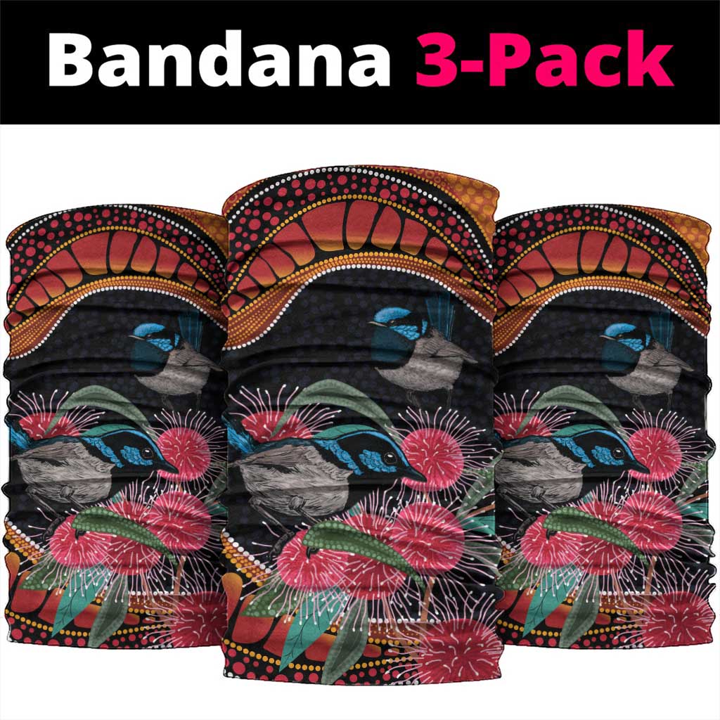 Hakea Flower And Fairy Wren Australia Neck Gaiter Aboriginal Art - Aussie Hoodie