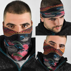 Hakea Flower And Fairy Wren Australia Neck Gaiter Aboriginal Art - Aussie Hoodie