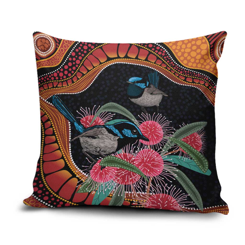 Hakea Flower And Fairy Wren Australia Pillow Cover Aboriginal Art - Aussie Hoodie
