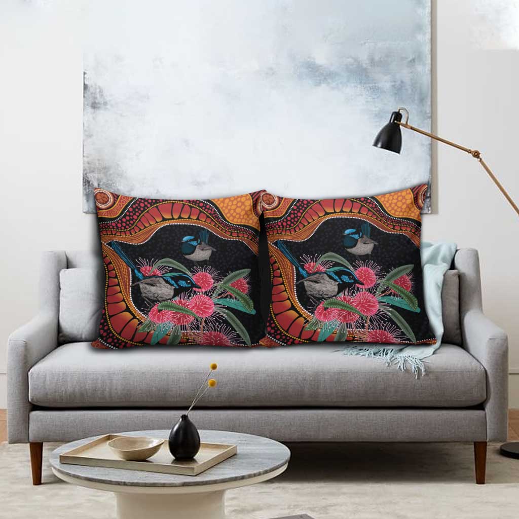 Hakea Flower And Fairy Wren Australia Pillow Cover Aboriginal Art - Aussie Hoodie