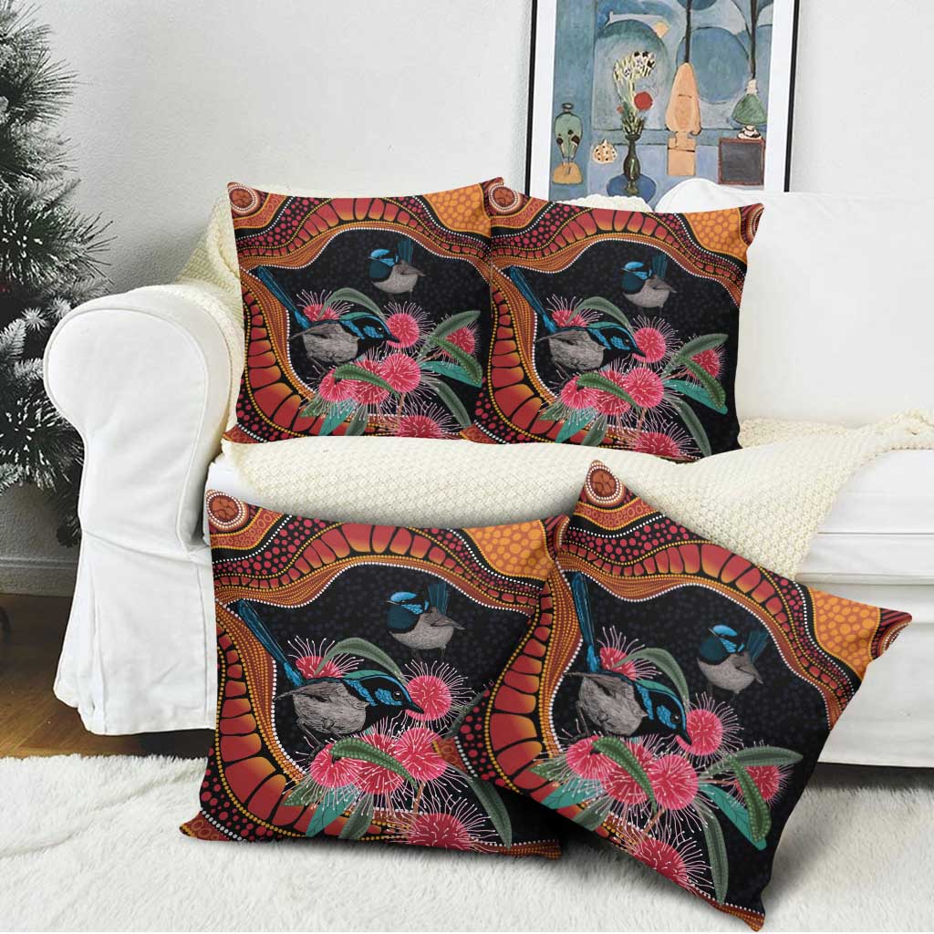 Hakea Flower And Fairy Wren Australia Pillow Cover Aboriginal Art - Aussie Hoodie