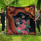 Hakea Flower And Fairy Wren Australia Quilt Aboriginal Art