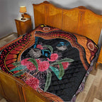 Hakea Flower And Fairy Wren Australia Quilt Aboriginal Art