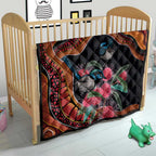 Hakea Flower And Fairy Wren Australia Quilt Aboriginal Art
