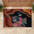 Hakea Flower And Fairy Wren Australia Rubber Doormat Aboriginal Art