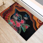 Hakea Flower And Fairy Wren Australia Rubber Doormat Aboriginal Art