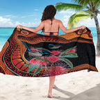 Hakea Flower And Fairy Wren Australia Sarong Aboriginal Art