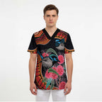 Hakea Flower And Fairy Wren Australia Scrub Top Aboriginal Art - Aussie Hoodie