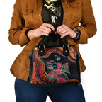 Hakea Flower And Fairy Wren Australia Shoulder Handbag Aboriginal Art