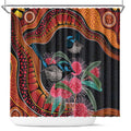 Hakea Flower And Fairy Wren Australia Shower Curtain Aboriginal Art