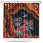 Hakea Flower And Fairy Wren Australia Shower Curtain Aboriginal Art
