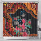Hakea Flower And Fairy Wren Australia Shower Curtain Aboriginal Art