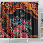 Hakea Flower And Fairy Wren Australia Shower Curtain Aboriginal Art